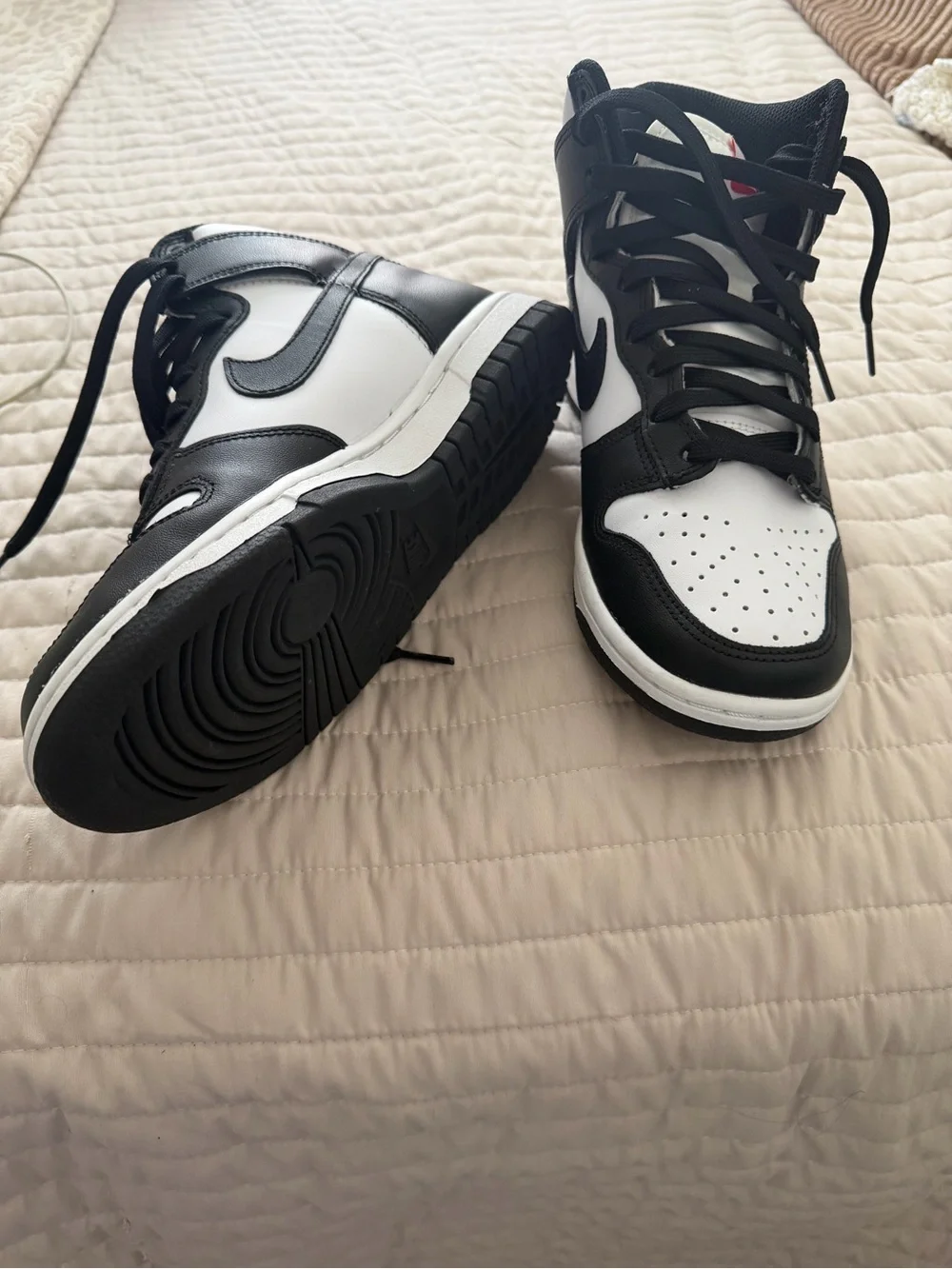 Nike Women's Black and White High-Top Sneakers